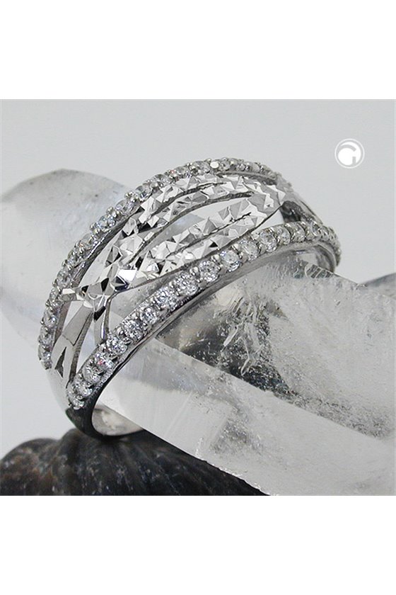 RING WITH MANY ZIRCONIAS SILVER 925