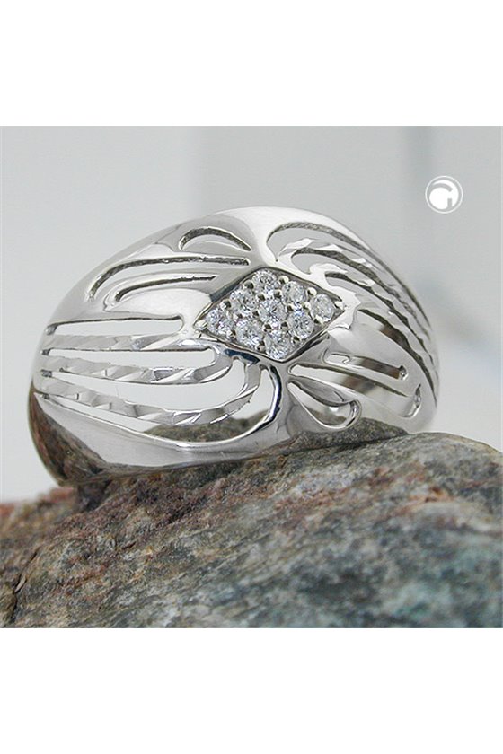 RING WITH ZIRCONIAS SILVER 925