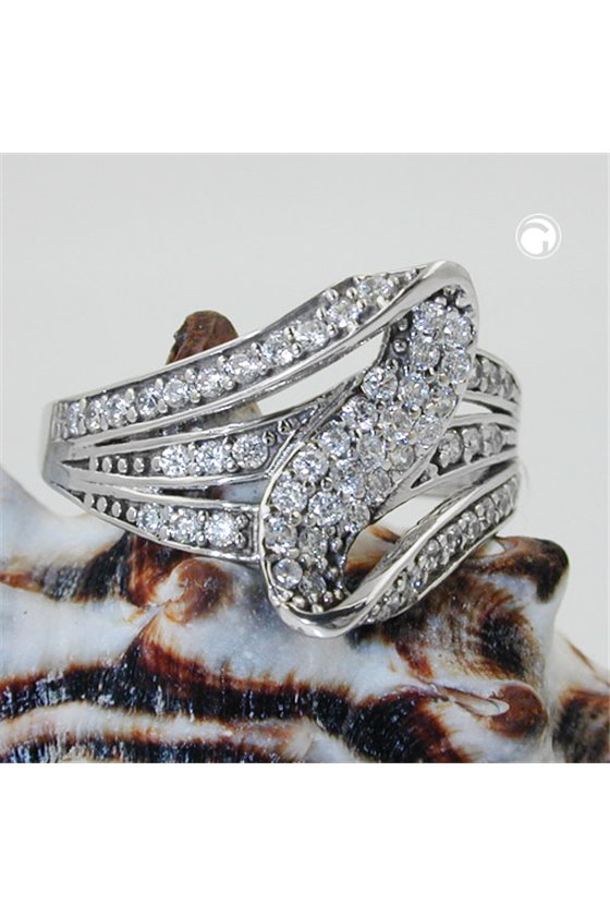 RING WITH MANY ZIRCONIA SILVER 925