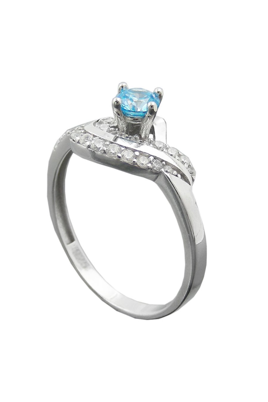 RING ZIRCONIA AQUA/WHITE SILVER 925