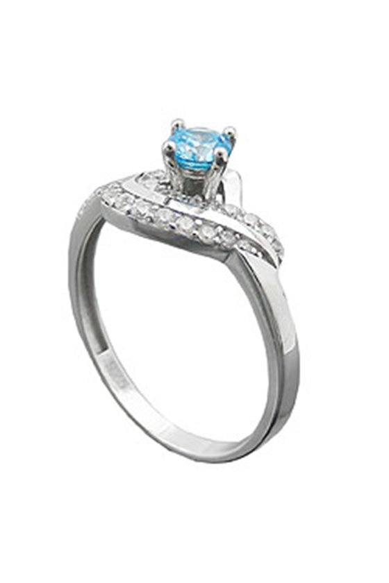 RING ZIRCONIA AQUA/WHITE SILVER 925