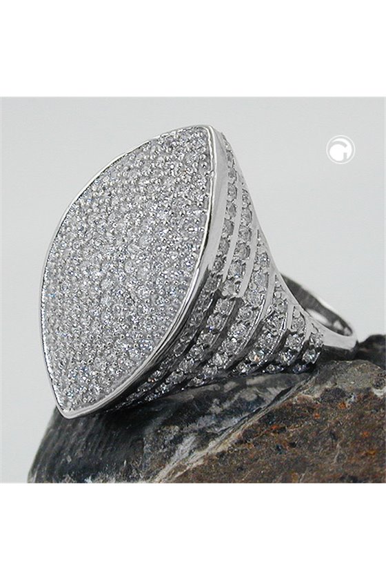 RING MANY ZIRCONIAS SILVER 925