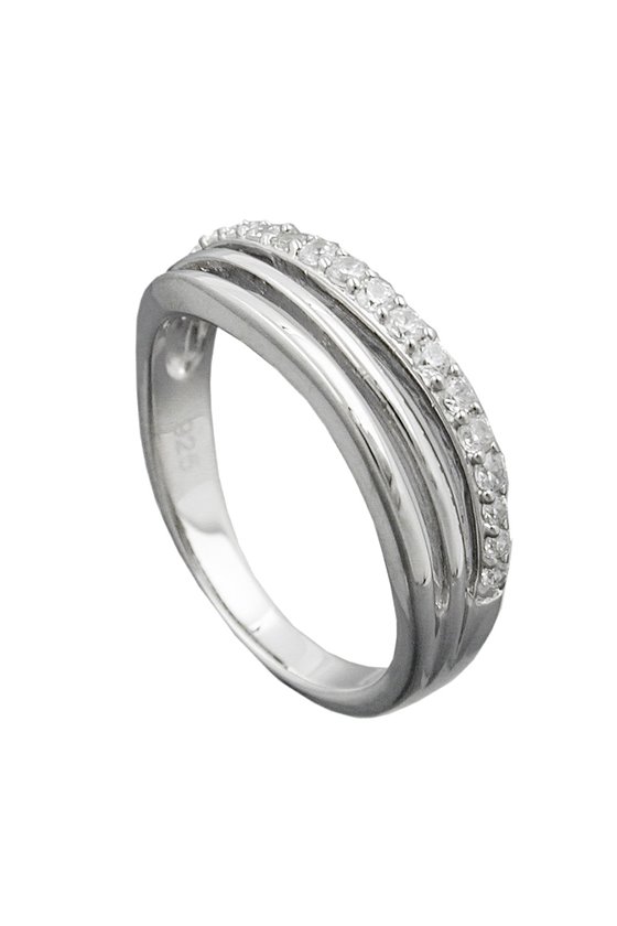 RING MANY ZIRCONIAS SILVER 925