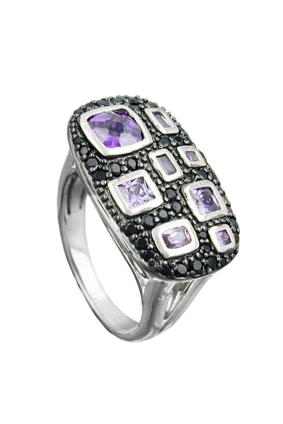 RING MANY ZIRCONIAS SILVER 925