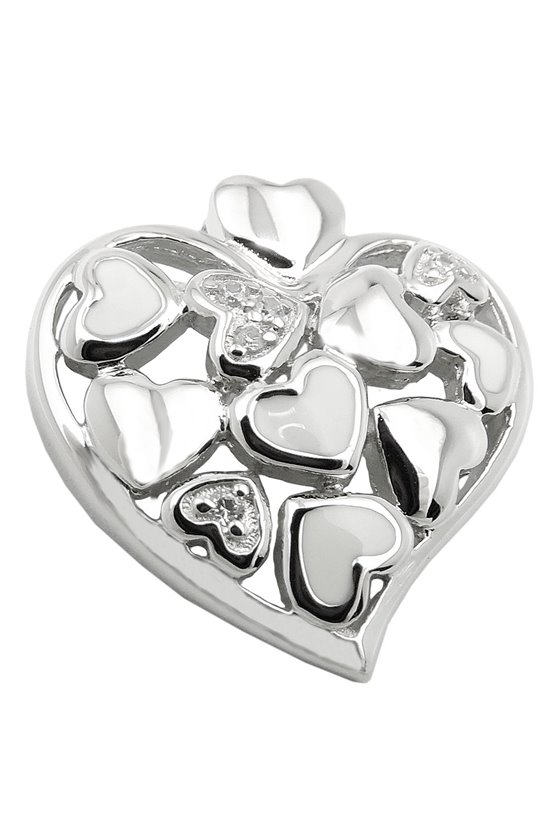 PENDANT HEART WITH ZIRCONIAS SILVER 925
