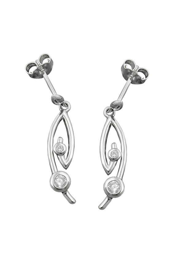 EARRING STUDS ZIRCONIA SILVER 925