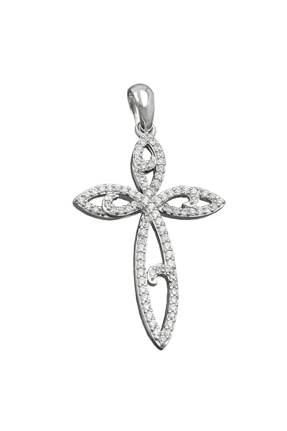 PENDANT CROSS WITH ZIRCONIAS SILVER 925