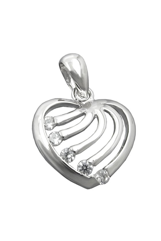 PENDANT HEART WITH ZIRCONIAS SILVER 925