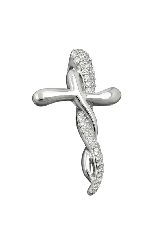 PENDANT CROSS WITH ZIRCONIAS SILVER 925