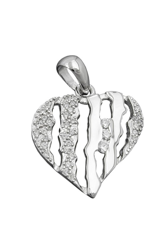 PENDANT HEART WITH ZIRCONIAS SILVER 925