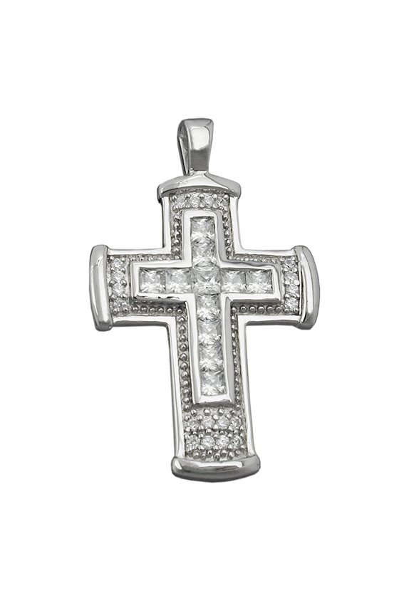 PENDANT CROSS ZIRCONIAS SILVER 925