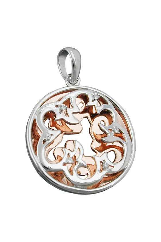 PENDANT REDGOLD-PLATED SILVER 925