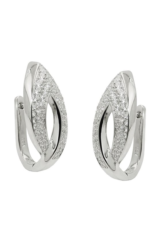 HOOP EARRINGS ZIRCONIAS SILVER 925
