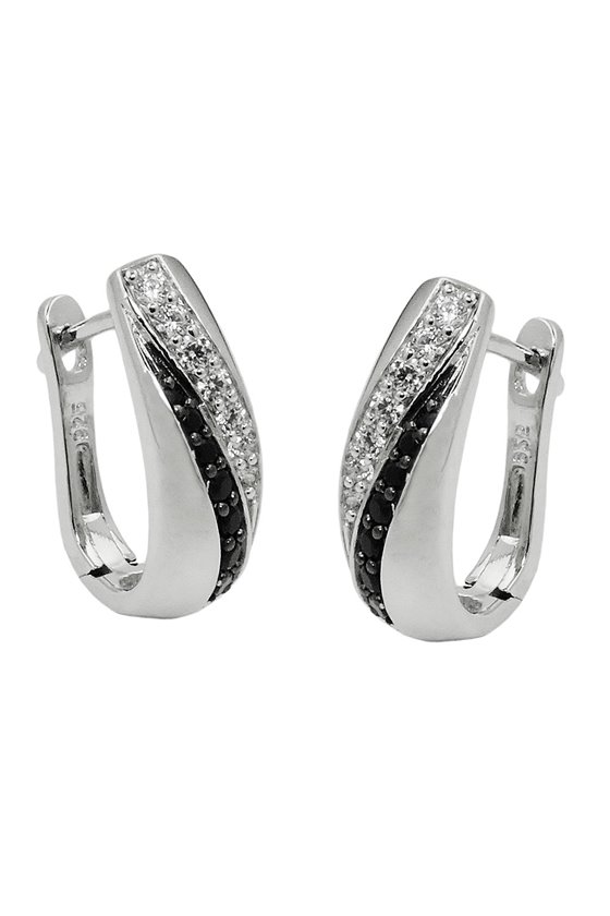 HOOP EARRINGS ZIRCONIAS SILVER 925