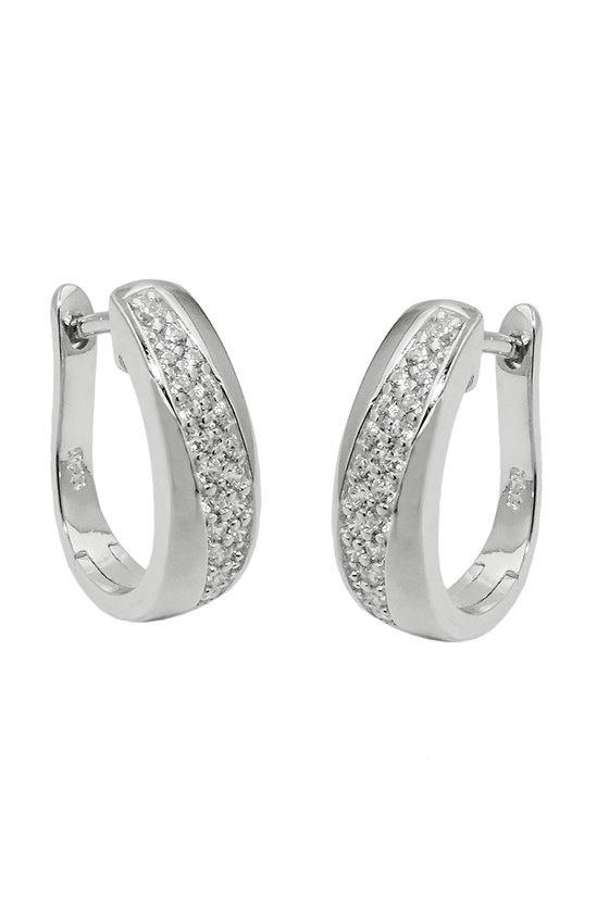 HOOP EARRINGS ZIRCONIAS SILVER 925
