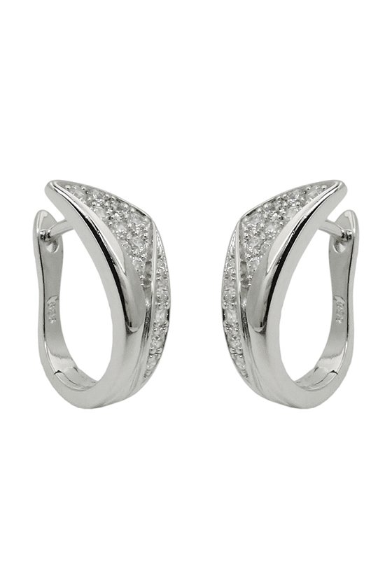 HOOP EARRINGS ZIRCONIAS SILVER 925