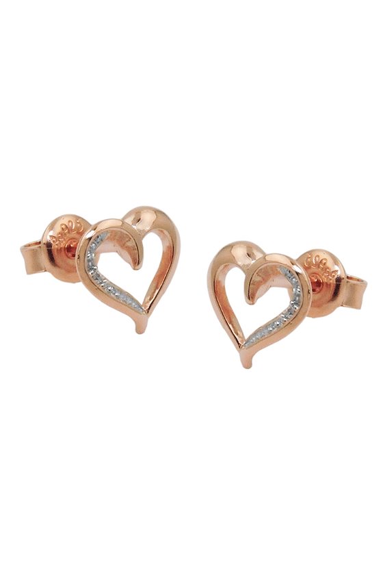 EARRINGS RED-GOLDPLATED SILVER 925