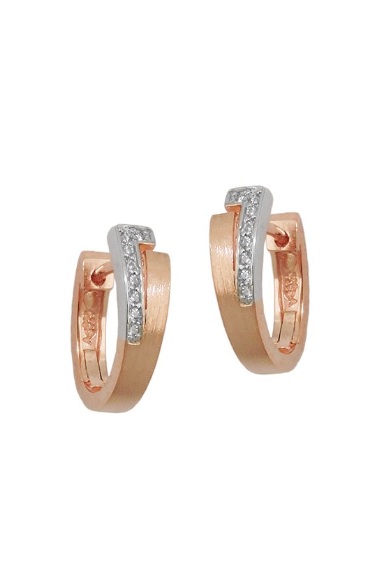 HOOP EARRINGS TWO TONE SILVER 925