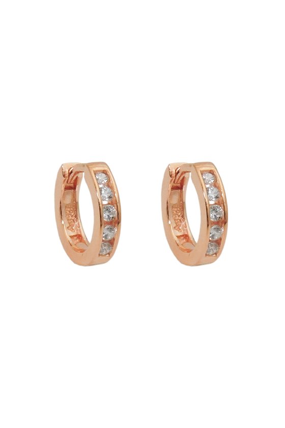 HOOP EARRINGS REDGOLD PLATED SILVER 925