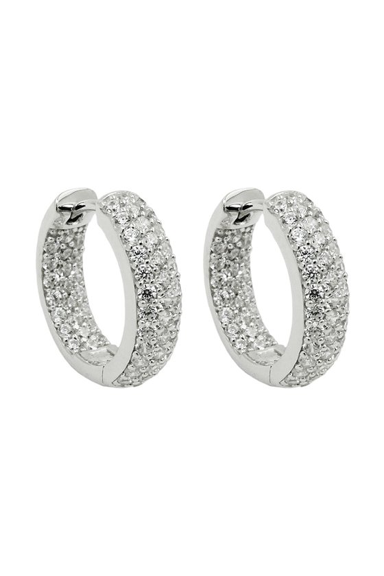HOOP EARRINGS ZIRCONIAS SILVER 925