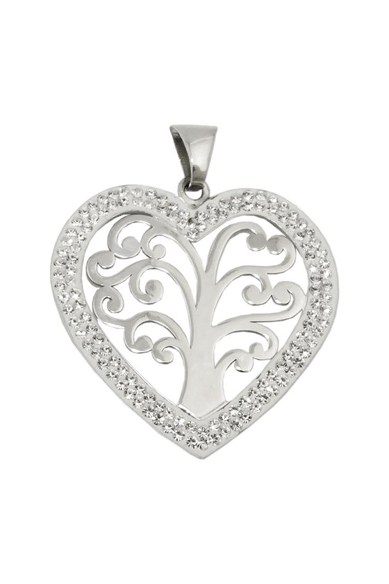 PENDANT HEART WITH THREE SILVER 925