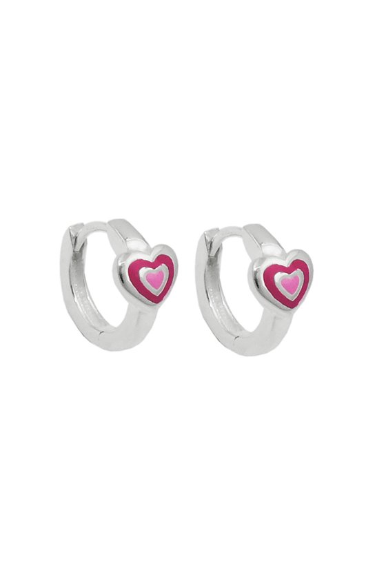 HOOP EARRINGS PINK-LAQUERED SILVER 925
