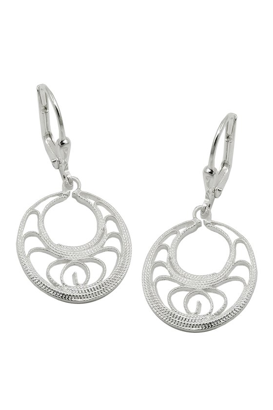 LEVERBACK EARRINGS ROUND SILVER 925