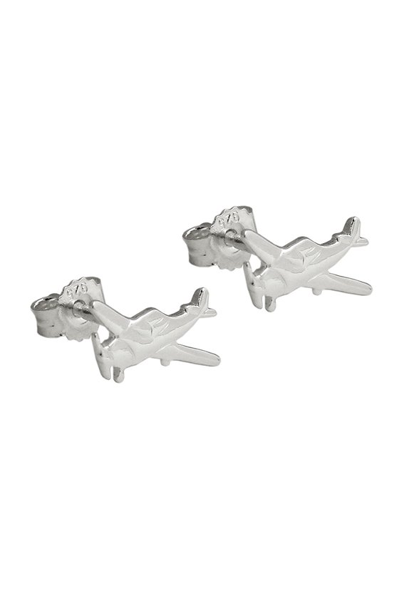 STUD EARRINGS LITTLE PLANE SILVER 925