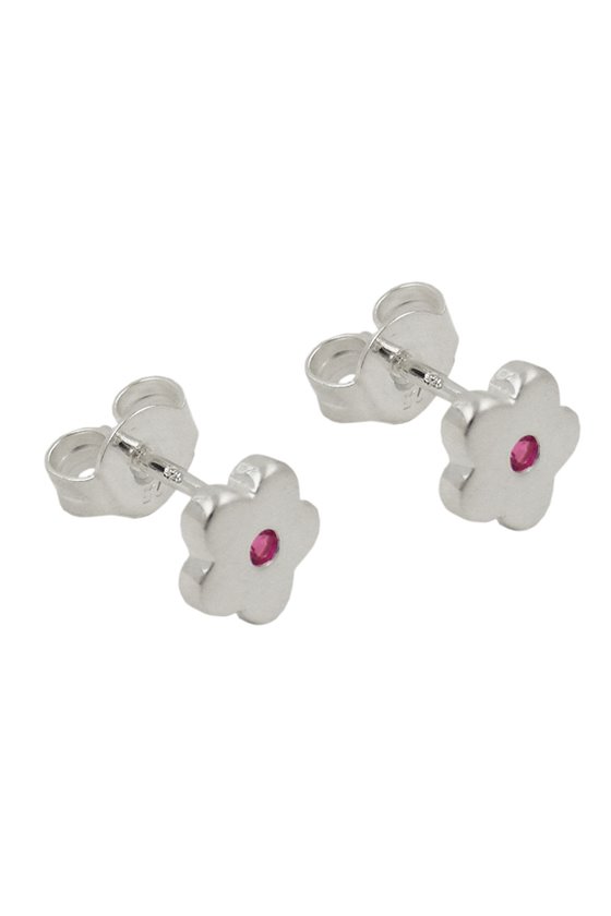 STUDS EARRINGS FLOWER PINK SILVER 925