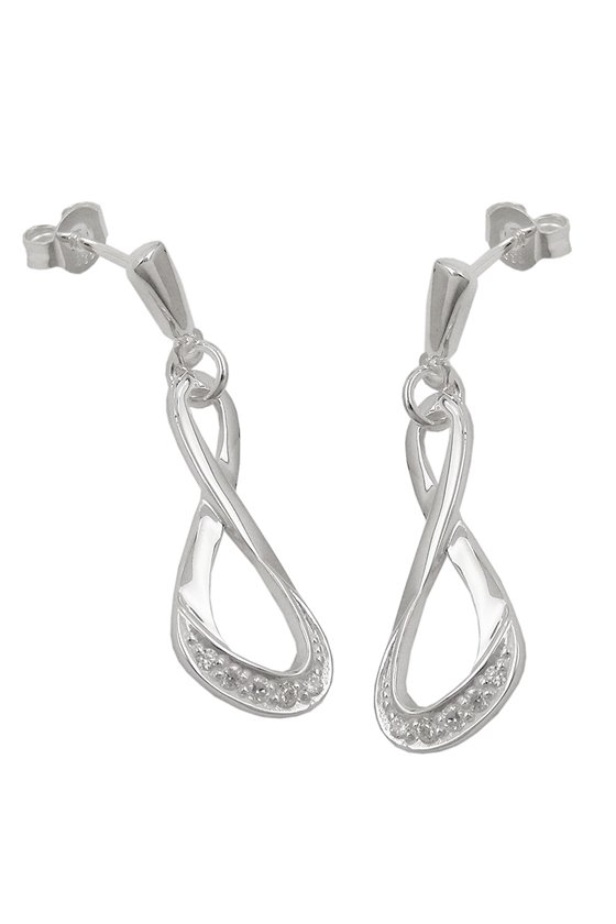 STUD EARRINGS WITH ZIRCONIAS SILVER 925