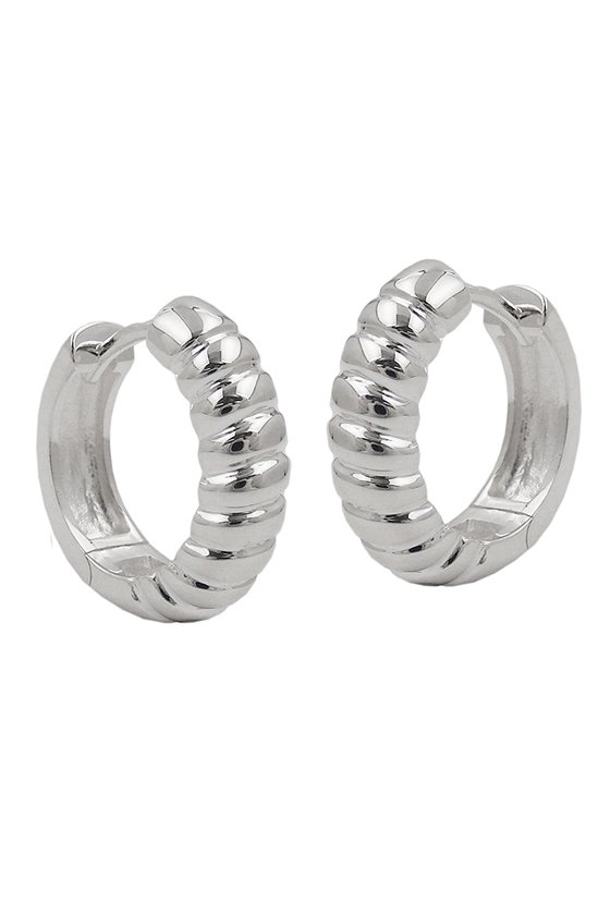 HINGED HOOP EARRINGS 16X5MM SILVER 92
