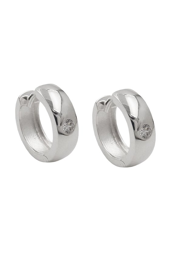 HOOP EARRINGS ZIRCONIA SILVER 925