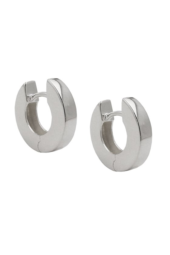 HINGED HOOP EARRINGS 13X3MM SILVER 925