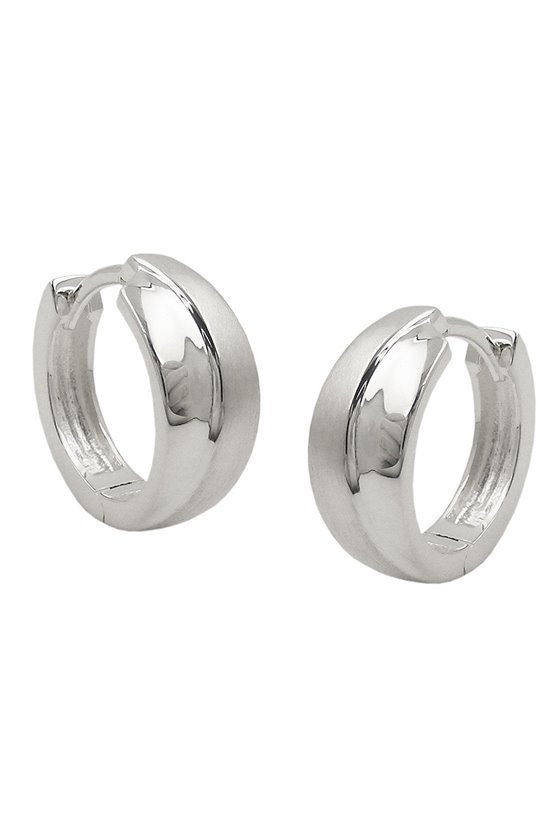 HINGED HOOP EARRINGS 14X6MM SILVER 925