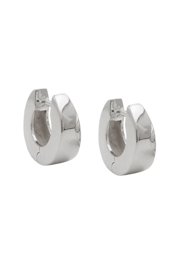 HINGED HOOP EARRINGS 13X5MM SILVER 925