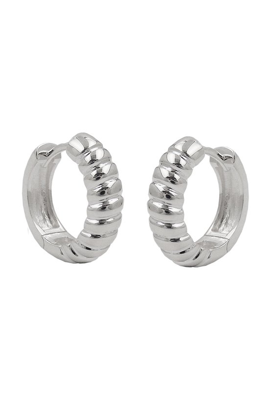 HINGED HOOP EARRINGS 15X4MM SILVER 925