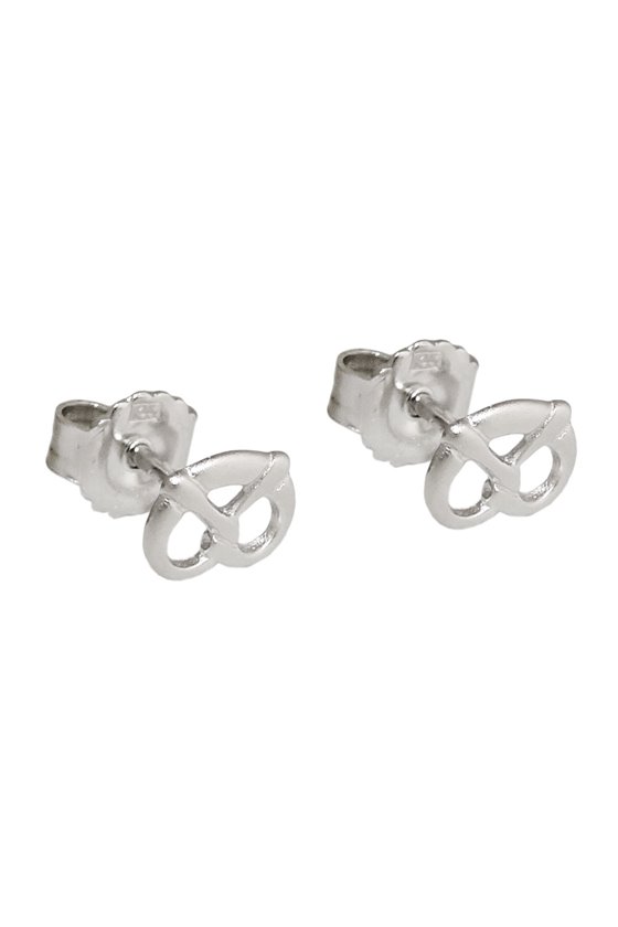 EARRING STUDS PRETZEL MATTED SILVER 925
