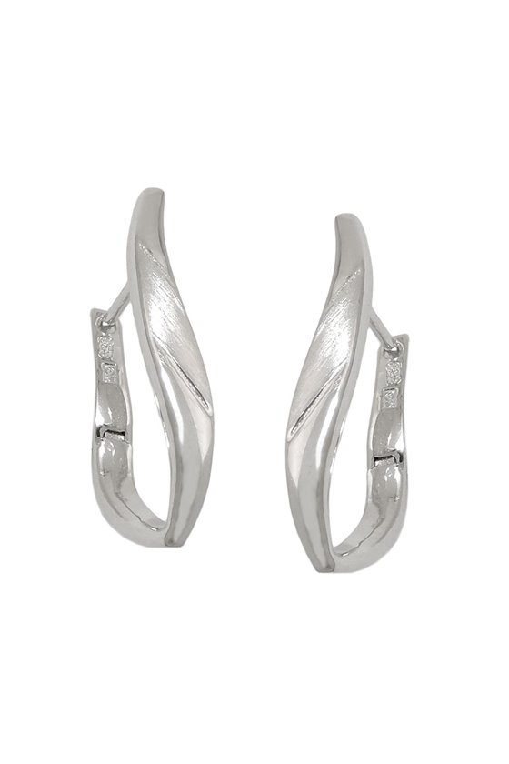 HOOP EARRING MATT/POLISHED SILVER 925