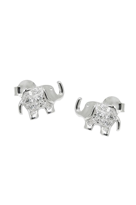 EARRINGS STUDS ELEPHANT SILVER 925