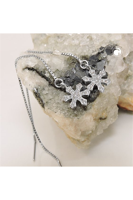 EARRINGS CHAIN WITH ZIRCONIA SILVER 925