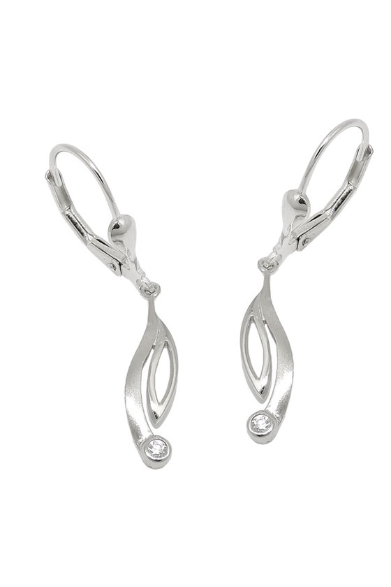 EARRING LEVERBACK ZIRCONIAS SILVER 925