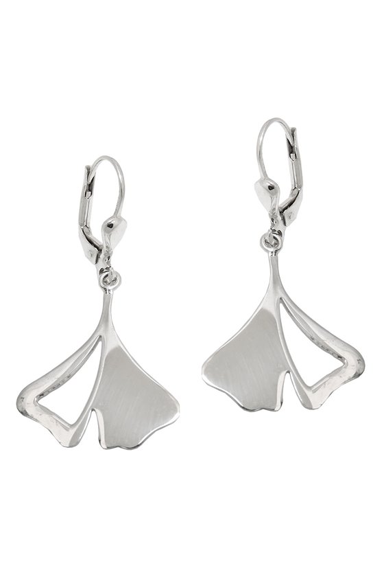 LEVERBACK EARRINGS GINKGO LEAF 925