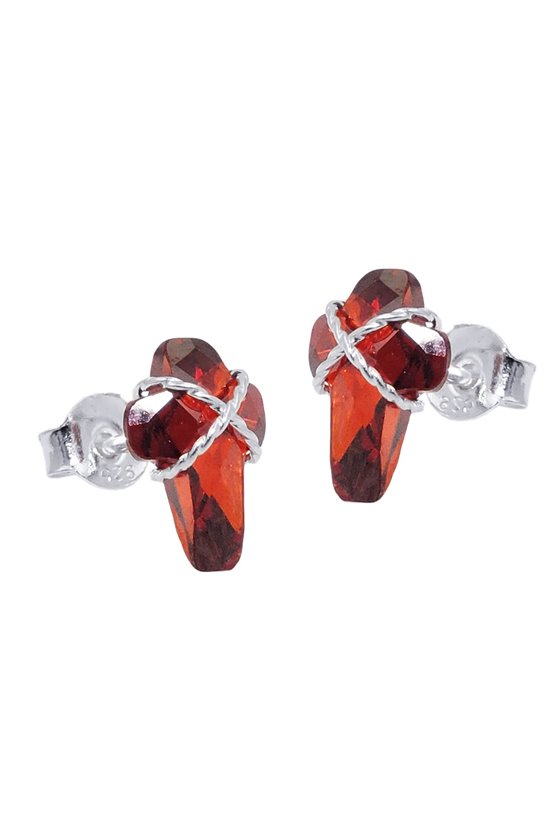 EARRINGS CROSS ZIRCONIA SILVER 925