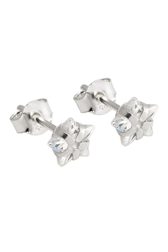 EARRING STUDS ZIRCONIA WHITE SILVER 92