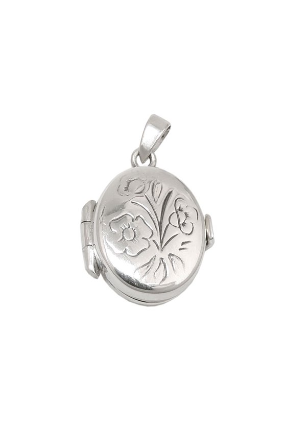 LOCKET FLORAL DESIGN SILVER 925