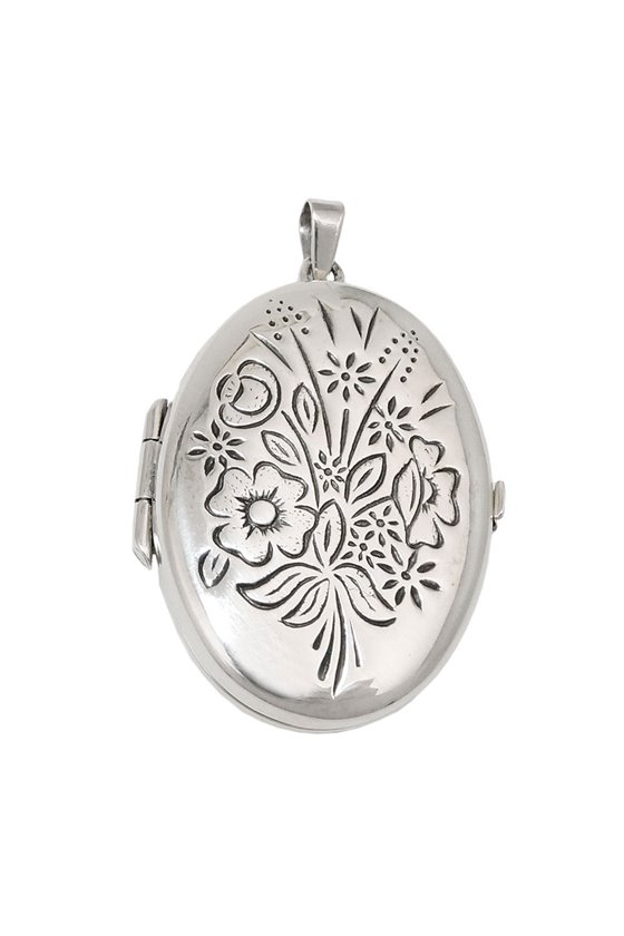 LOCKET FLORAL DESIGN SILVER 925