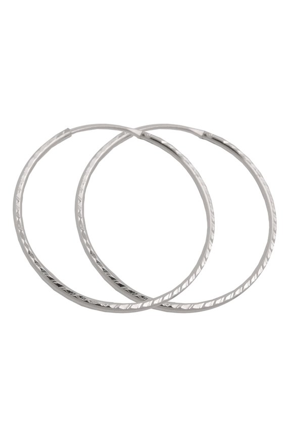 HOOPS 33MM DIAMOND CUT SILVER 925
