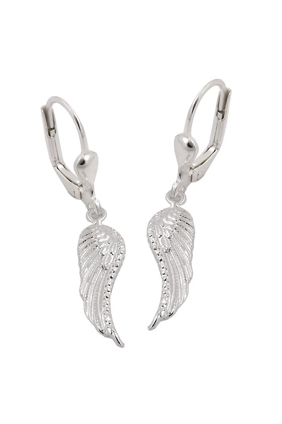 LEVERBACK EARRINGS WINGS SILVER 925