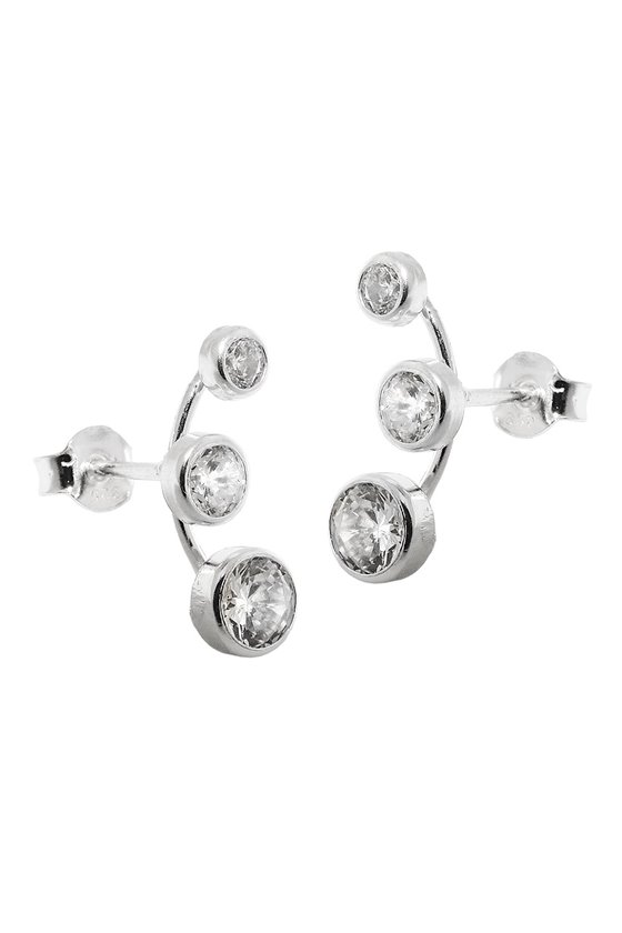 EARRINGS 3 ZIRCONIAS SILVER 925