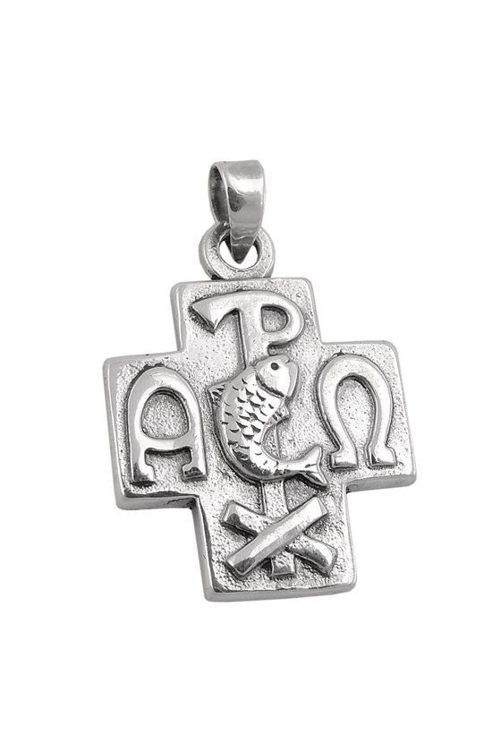 PENDANT CROSS WITH SIGNS SILVER 925